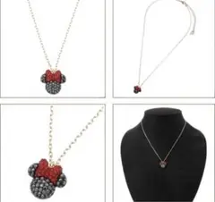 SWAROVSKI ネックレス ミニーマウスモチーフ クリスタルペンダント
