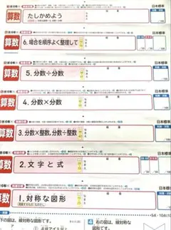 小学6年　算数　1学期　カラーテスト　啓林館　日本標準