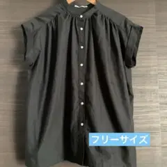 chocol raffine シャツ　ブラウス　半袖　フリーサイズ　ブラック