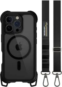 iPhone 16 Pro 対応 ケース ショルダー ストラップ 付＋フィルム
