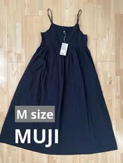 無印良品 2025 婦人 強撚ボイル キャミソールワンピース ブラック M