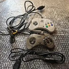 【動作未確認】セガサターン用コントローラー　2個＋延長ケーブル1個