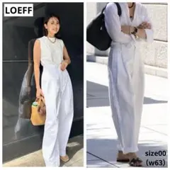 LOEFF／ロエフ〈日本製〉コットンツイル2タックパンツ　綿ワイドパンツ白00 2025年最新】loeff ロエフ コットンツイル 2タックパンツの人気