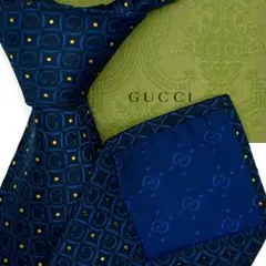 【極上美品】正規店購入品 GUCCI ネクタイ Gマーク 総柄 シルク100%