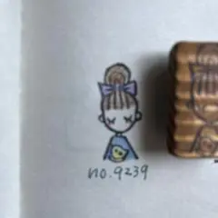 スタンプ　No. 9239女の子と小鳥