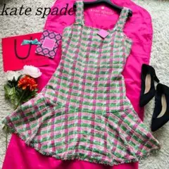【未使用タグ付き】kate spade ツイードチェックワンピース サイズ10