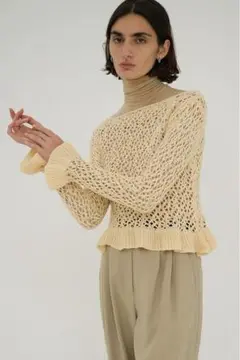 新品☆CLANEクラネ☆BOAT NECK CROCHET KNIT TOPS CLANE クラネ “BOAT NECK CROCHET KNIT TOPS” ボートネックク