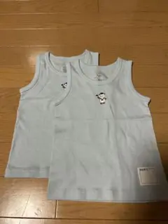 【新品未使用】ベビー服　肌着　タンクトップ　80サイズ　2枚セット　パンダ　水色