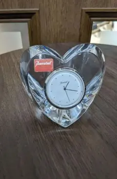 美品希少！【Baccarat】バカラ クロック ハート レッド 美品 Baccarat バカラ ハート 時計 クロック ルビー レッド