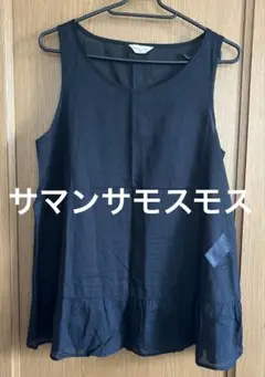 Samansa Mos2 ブラック ノースリーブ チュニック　フリーサイズ