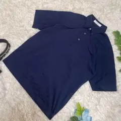 グリーンレーベルリラクシング　半袖ポロシャツ　ネイビー　夏　洗える　L