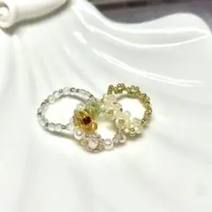ハンドメイド　ビーズリング