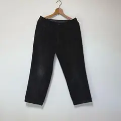 UNIQLO コーデュロイ タックワイドパンツ ブラック