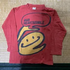 エーアーベー赤い長袖Tシャツ ハート&スマイル