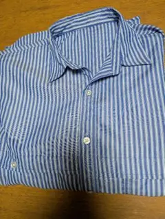 青と白のストライプ ワイシャツ試着のみ美品S