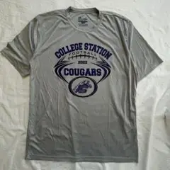 USA古着 カレッジTシャツ フットボール　クーガーズ　シルバー　XL