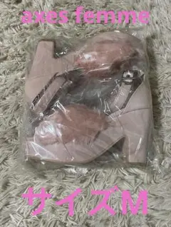 【新品タグ付き】アクシーズファム ファーリボンサンダル ピンク 匿名配送