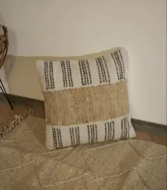 collex 【中材付】ボーダークッション45×45cm ベージュ
