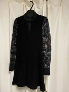 mame 袖ジャガードAラインドレス