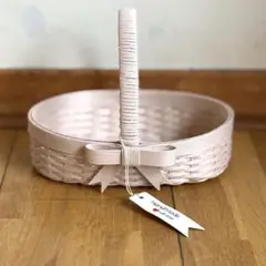 クラフトテープで作った…ちょっと小さなオーバルバスケット　持ち手付き