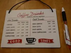 木製コーヒーメニューボード　インテリア小物