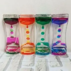 液体砂時計4個セット カラフル リラックス 子供玩具 インテリア 癒し オイル