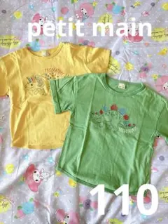 夏休み価格‼️美品♡petit main プティマイン　恐竜Tシャツ2枚組匿名配送
