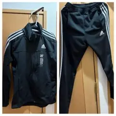 adidas ブラック ジャージ上下セット