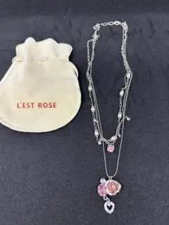 L'EST ROSE ピンク ネックレス