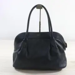 ◆アニエスベーボヤージュ　ボストンバッグ　レザー　シボ革　ネイビー系