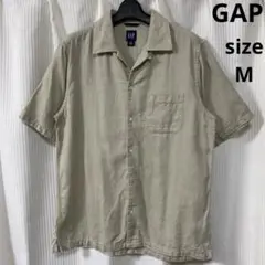 GAP ギャップ 半袖 オープンカラーシャツ ベージュ系 サイズM