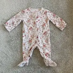 next baby 花柄　足付きカバーオール