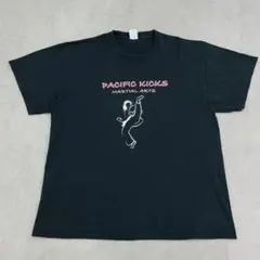 マーシャルアーツ　格闘技　道着　トップス　半袖Tシャツ　古着　ブラック　黒　XL