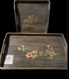 未使用品　お盆　桐工芸品　　松坂屋