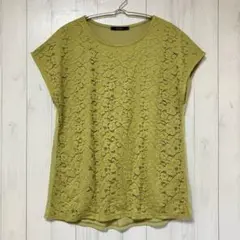 ♦︎Givors レース カットソー コンビ トップス L グリーン