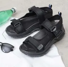ブラック　GERRY ベルクロサンダル　厚底　GR6589 ほぼ新品