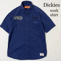 Dickies ディッキーズ 刺繍 ワッペン ワークシャツ ネイビー M