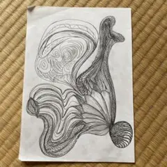 抽象的な鉛筆画 A4サイズ