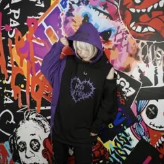NieR DOUBLE HOOD PURPLE PULLOVER