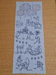 花火 鳥獣戯画 夏★手ぬぐい