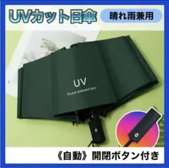 ダークグリーン UVカット折りたたみ傘 晴雨兼用　自動開閉　新品未使用