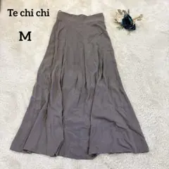 【テチチ】Te chi chi フレアロングスカート シアー素材 グレー M