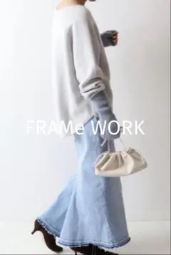 美品⭐︎FRAMeWORK フレームワーク ストレッチデニム切り替えタイトスカート