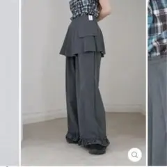 PLEATED WRAP PANTS /uenui