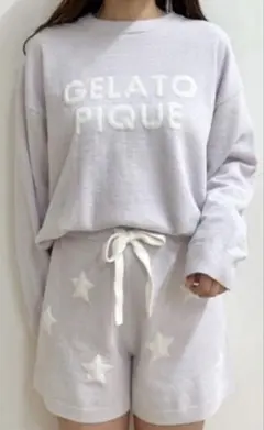 【ジェラートピケ】スターロゴジャガードプルオーバー&ショートパンツ　セット