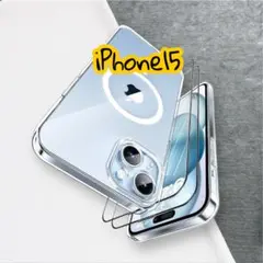 iPhone15 ケース MagSafe対応 ガラスフィルム2枚付き