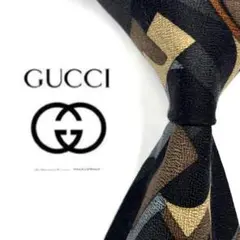 ◆美品◆GUCCI グッチ ネクタイ 茶色 迷彩柄 ヴィンテージ