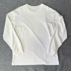 GU ジーユー メンズ レディース ソフトコットンクルーネックT(長袖) S 白