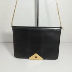 【訳あり】CHARLES JOURDAN ブラックレザー クラッチバッグ