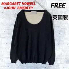 ✨美品✨マーガレットハウエル×ジョンスメドレー ✨薄手ウールニット 黒 英国製